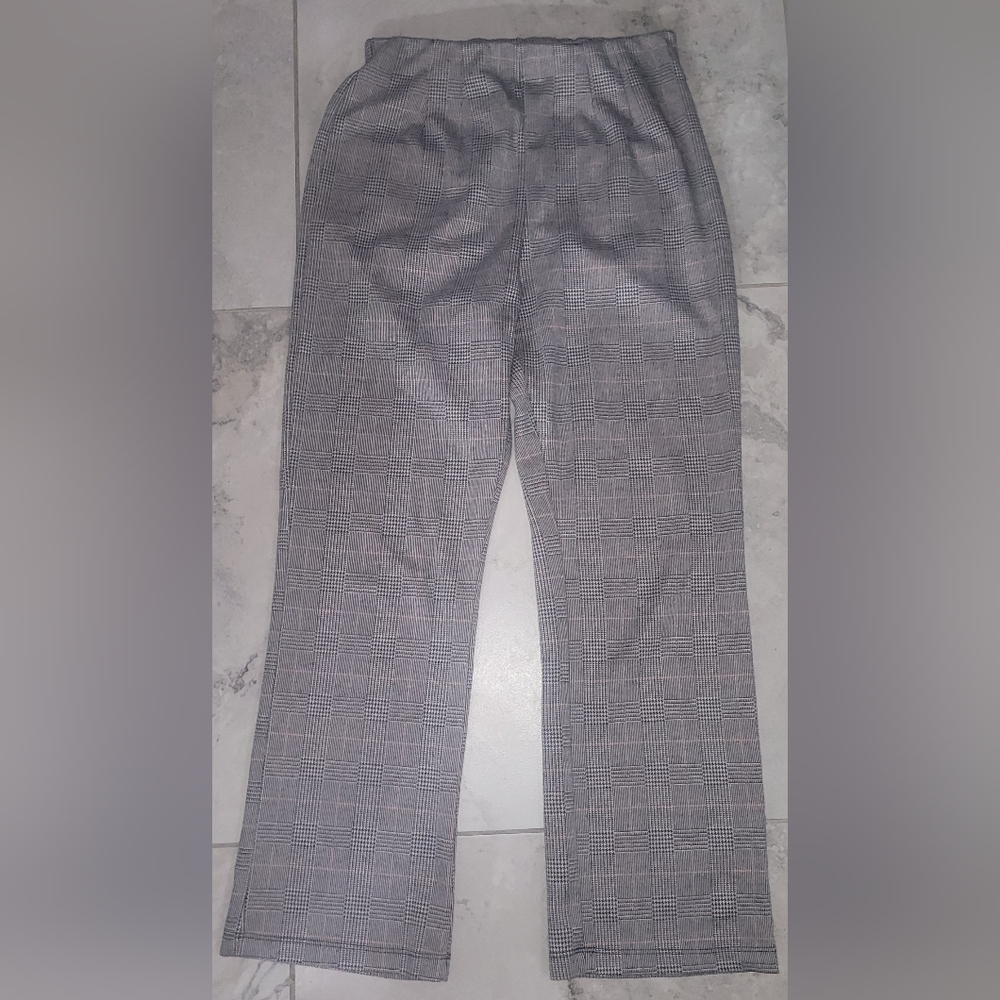 Free People Glen Plaid Pull On Pants Sz 6 Houndstooth